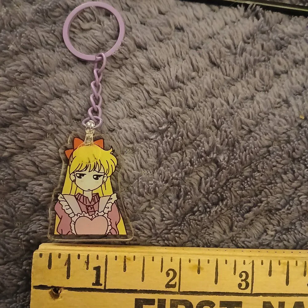 NWOT SailorMoon Sailor Venus Kawaii Anime Cartoon Character Acrylic Keychain #27 - Picture 4 of 5